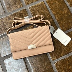 NWT A New Day Pink Brown Clay Wallet On A String Crossbody Bag